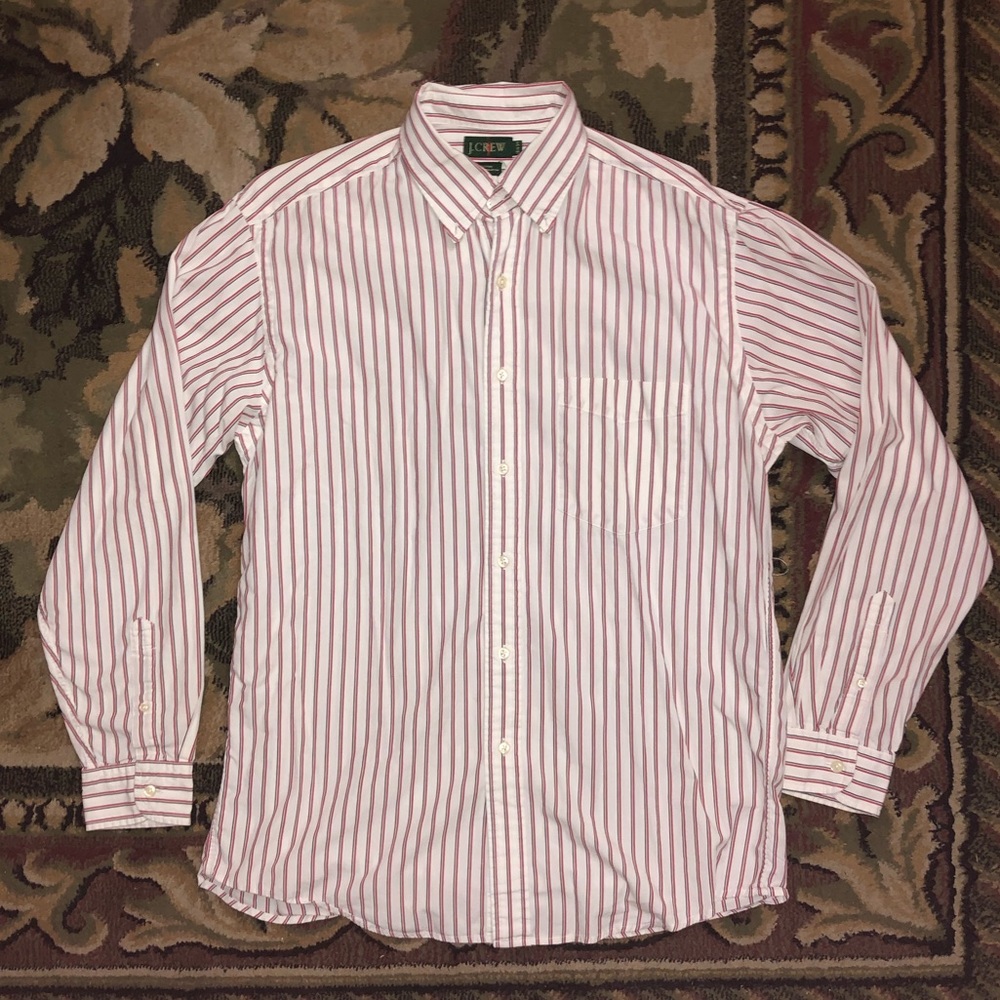 Red Black White J. Crew Button Down